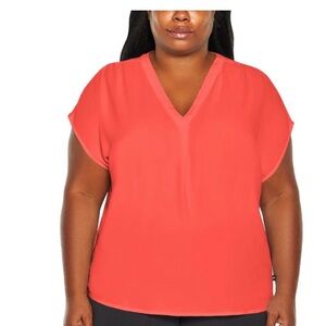 NWOT Banana Republic Coral V-Neck Blouse